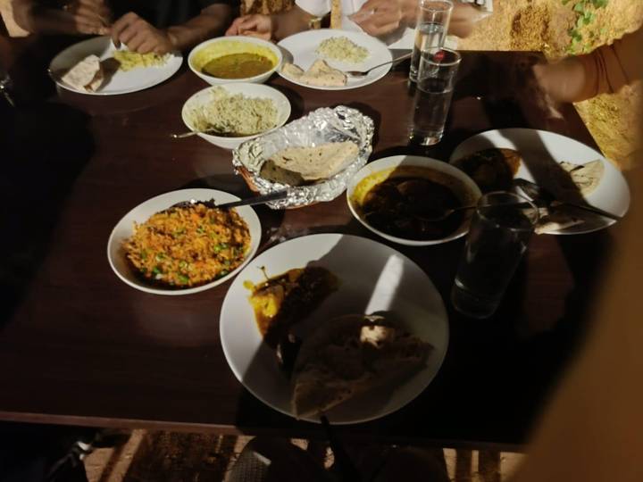 Indian dinner spread